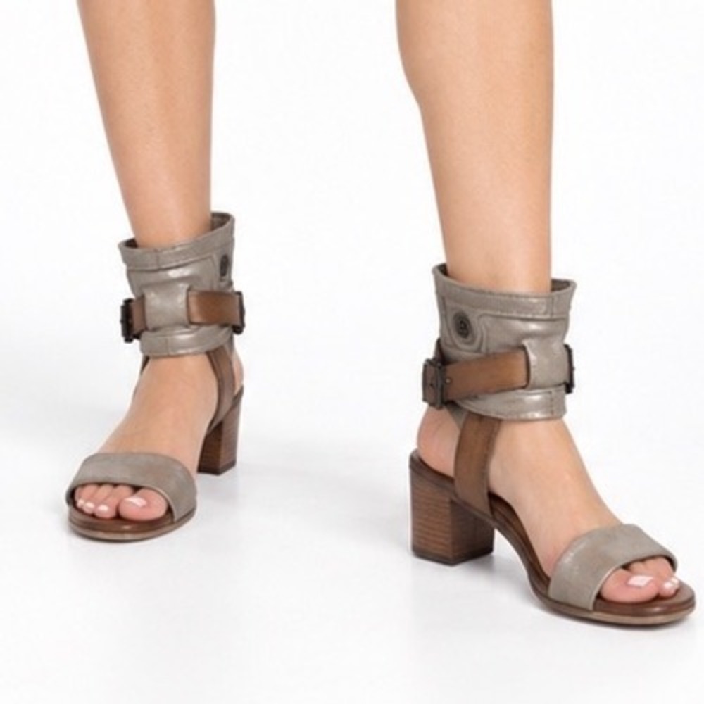 Miz Mooz Vintage Metallic Leather Ankle Cuff Boho Sandals Women's Size 8